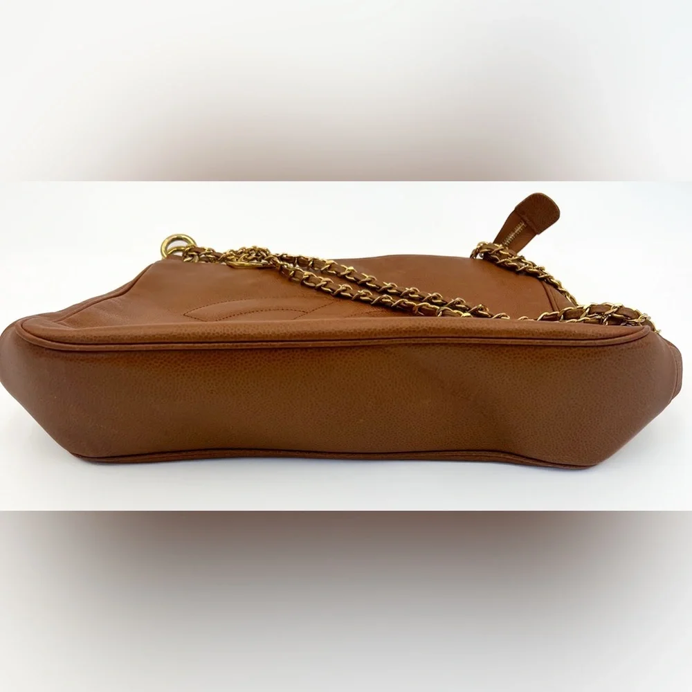 Chanel Brown Caviar Leather Shoulder Bag - Picture 5 of 7